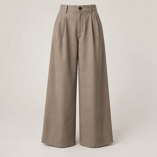 Wide-Leg Cotton Trousers